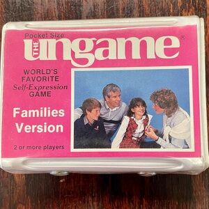 Vintage 1983 Ungame The Families Version Pocket Size Card Game.